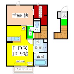 瀬高駅 徒歩6分 2階の物件間取画像